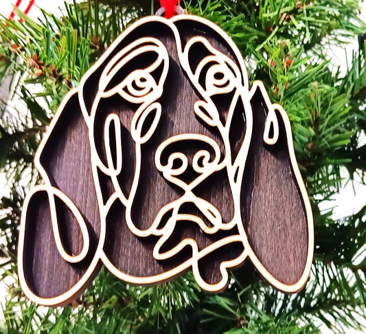 Basset Hound Line Art Ornament