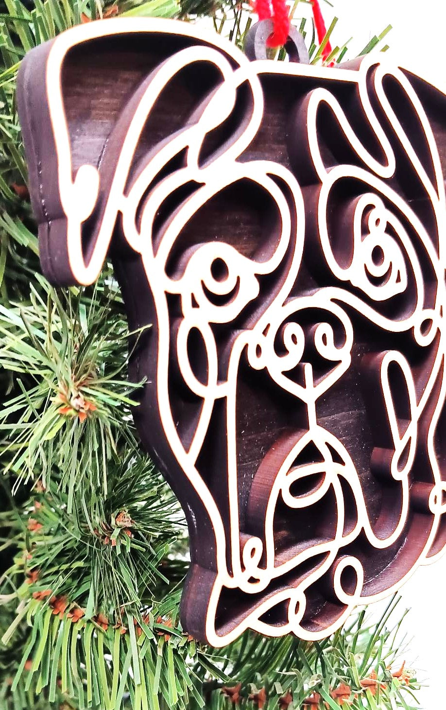 Boxer Line Art Ornament