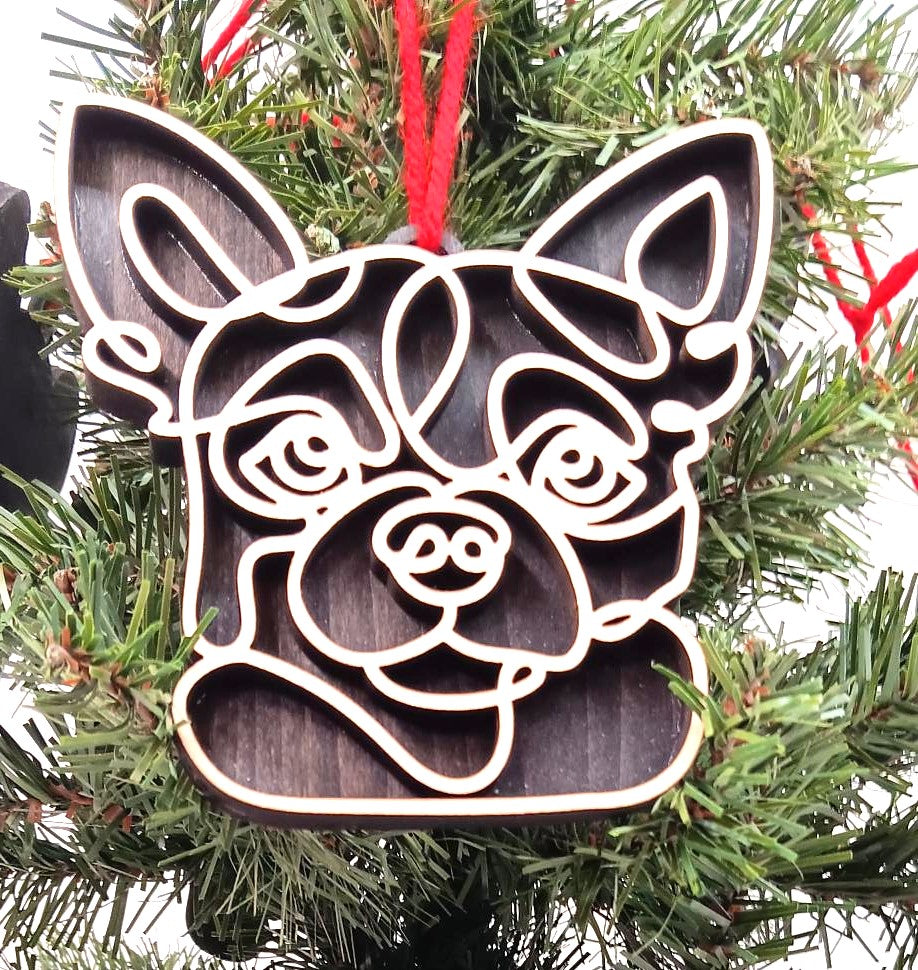 Chihuahua Line Art Ornament