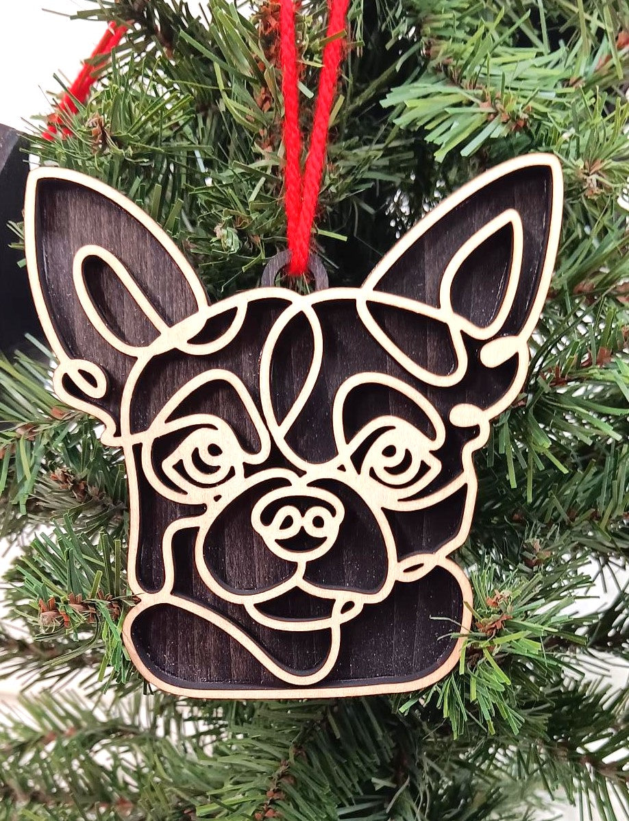 Chihuahua Line Art Ornament