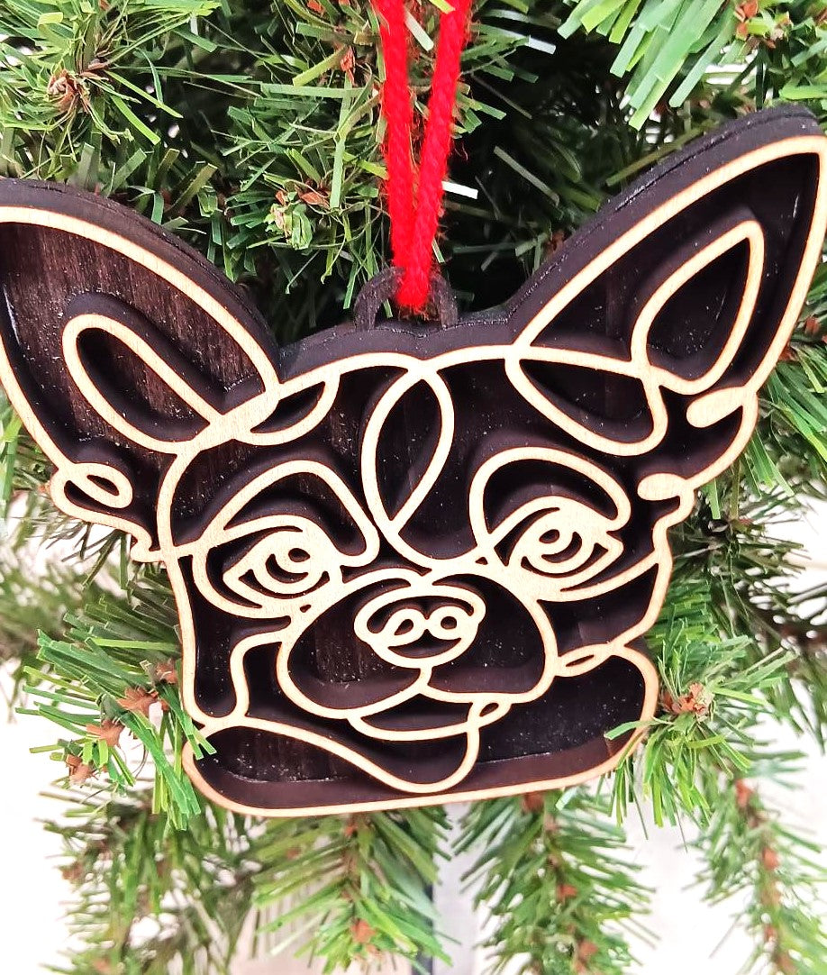 Chihuahua Line Art Ornament