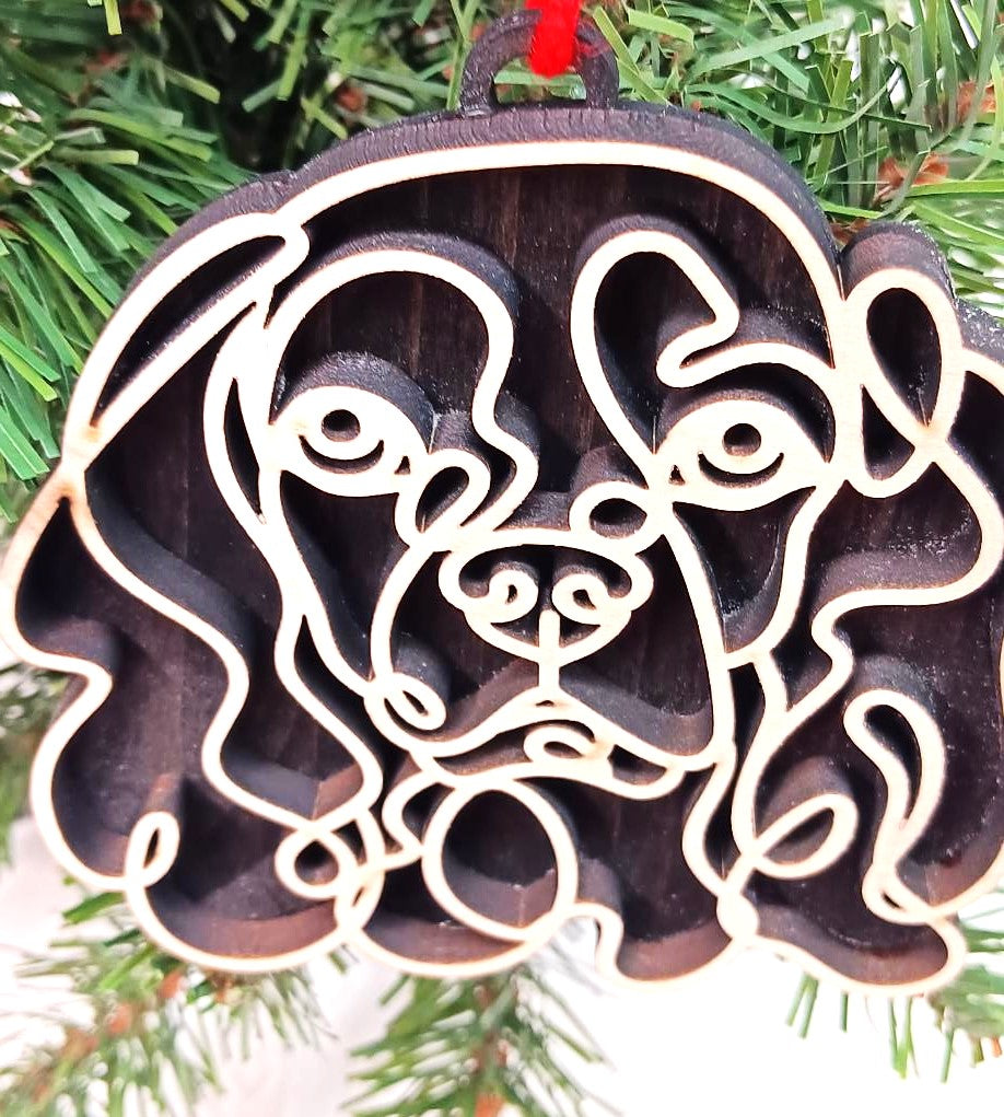Cocker Spaniel Line Art Ornament