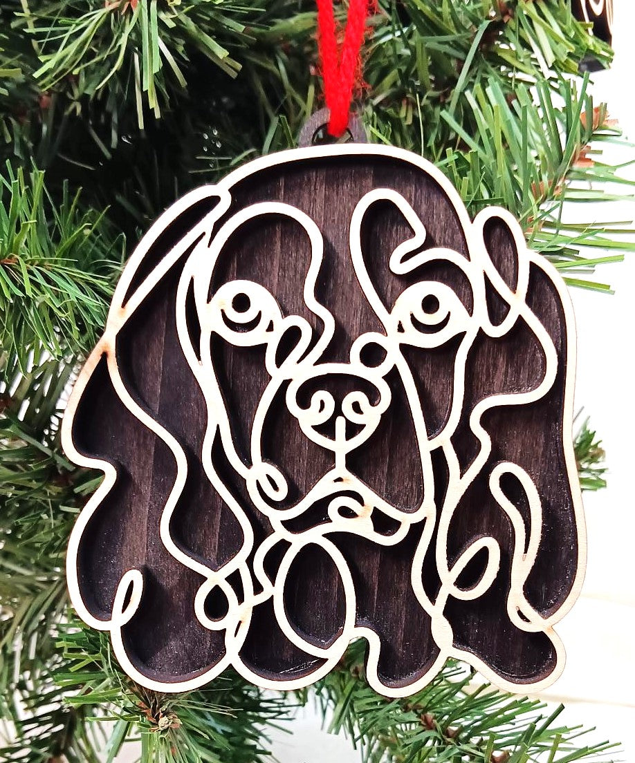 Cocker Spaniel Line Art Ornament