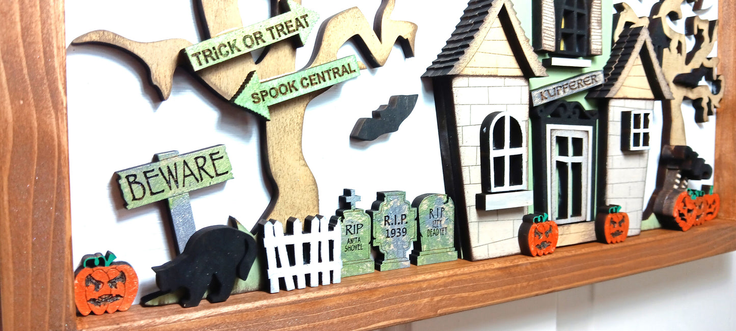 Haunted House Halloween Sign