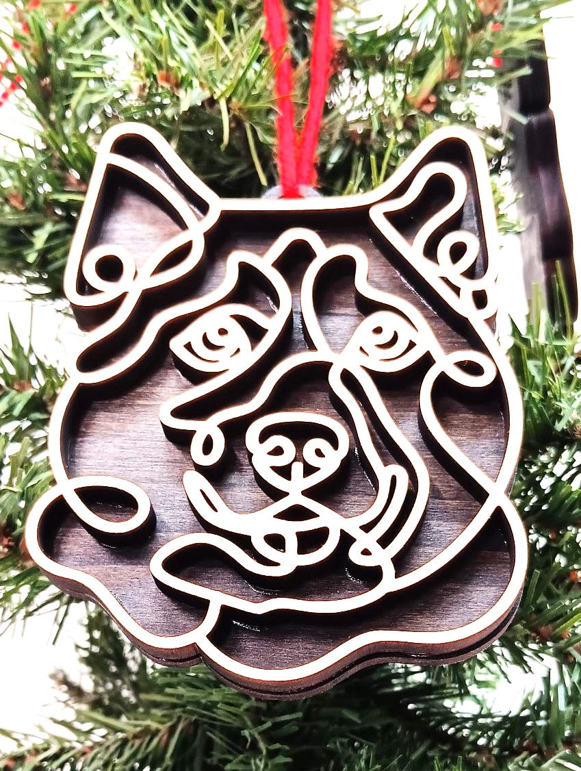 Husky Line Art Ornament