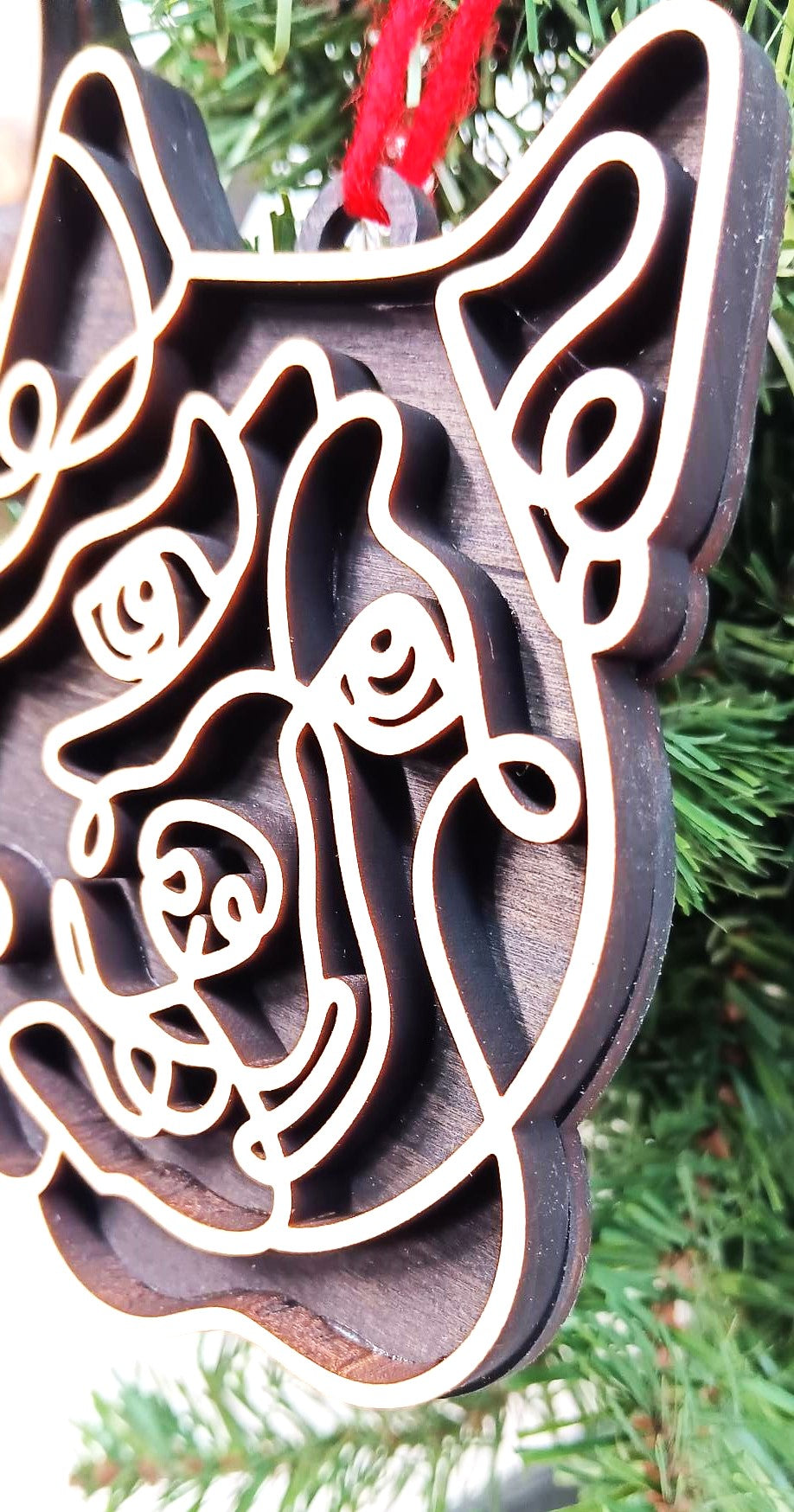 Husky Line Art Ornament