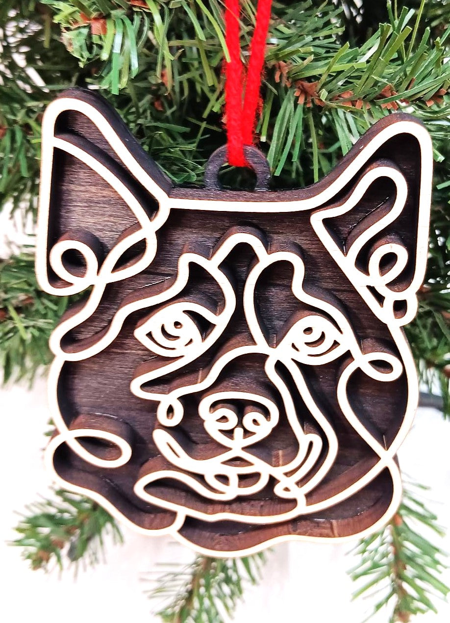 Husky Line Art Ornament