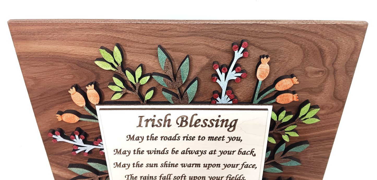 An Irish Blessing Floral Wall Art
