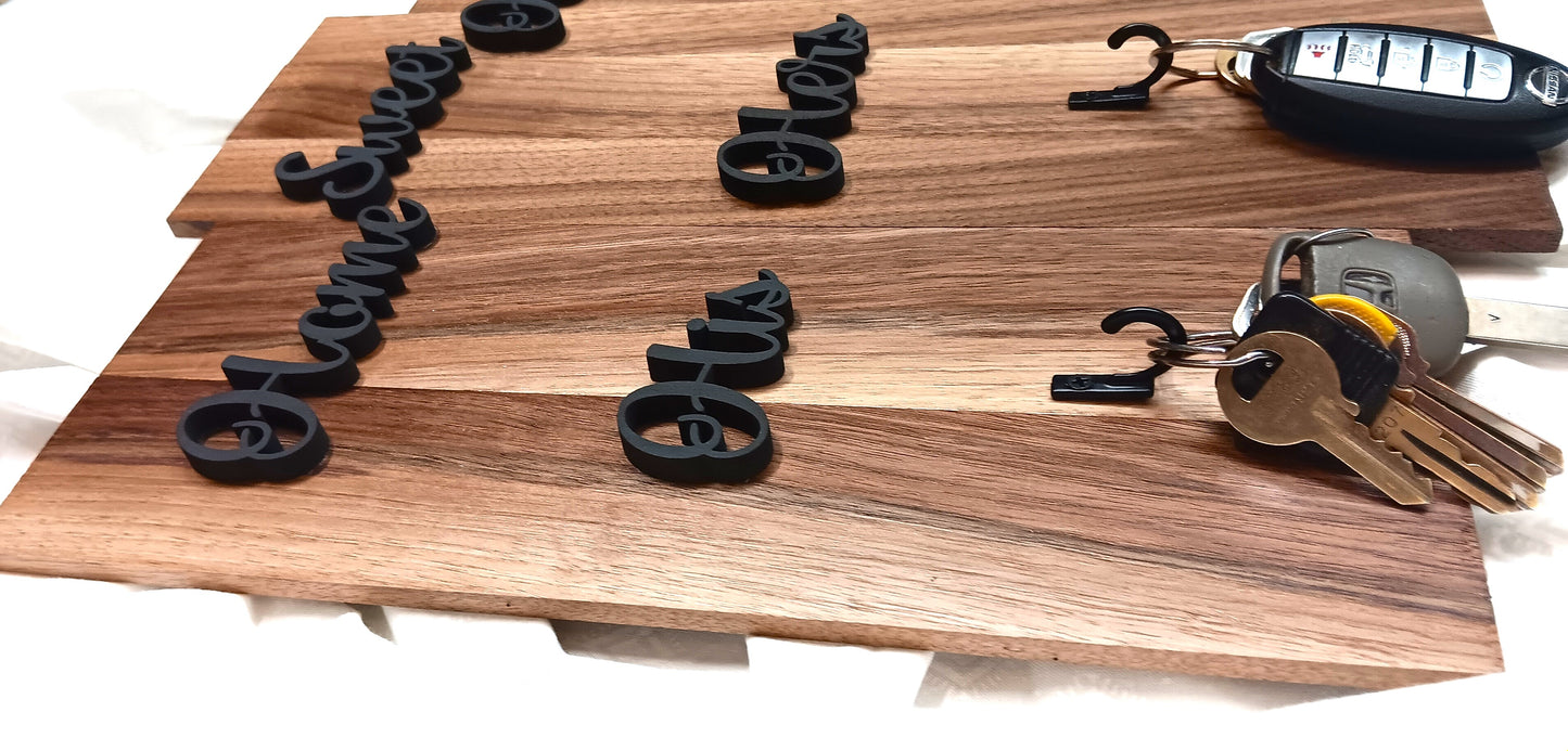 His, Hers & Pawprint Key/Leash Holder