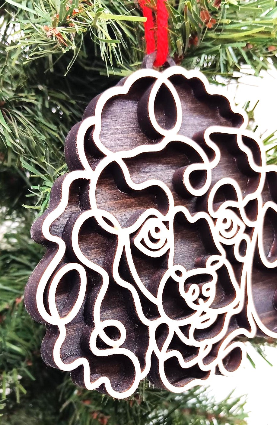 Poodle Line Art Ornament