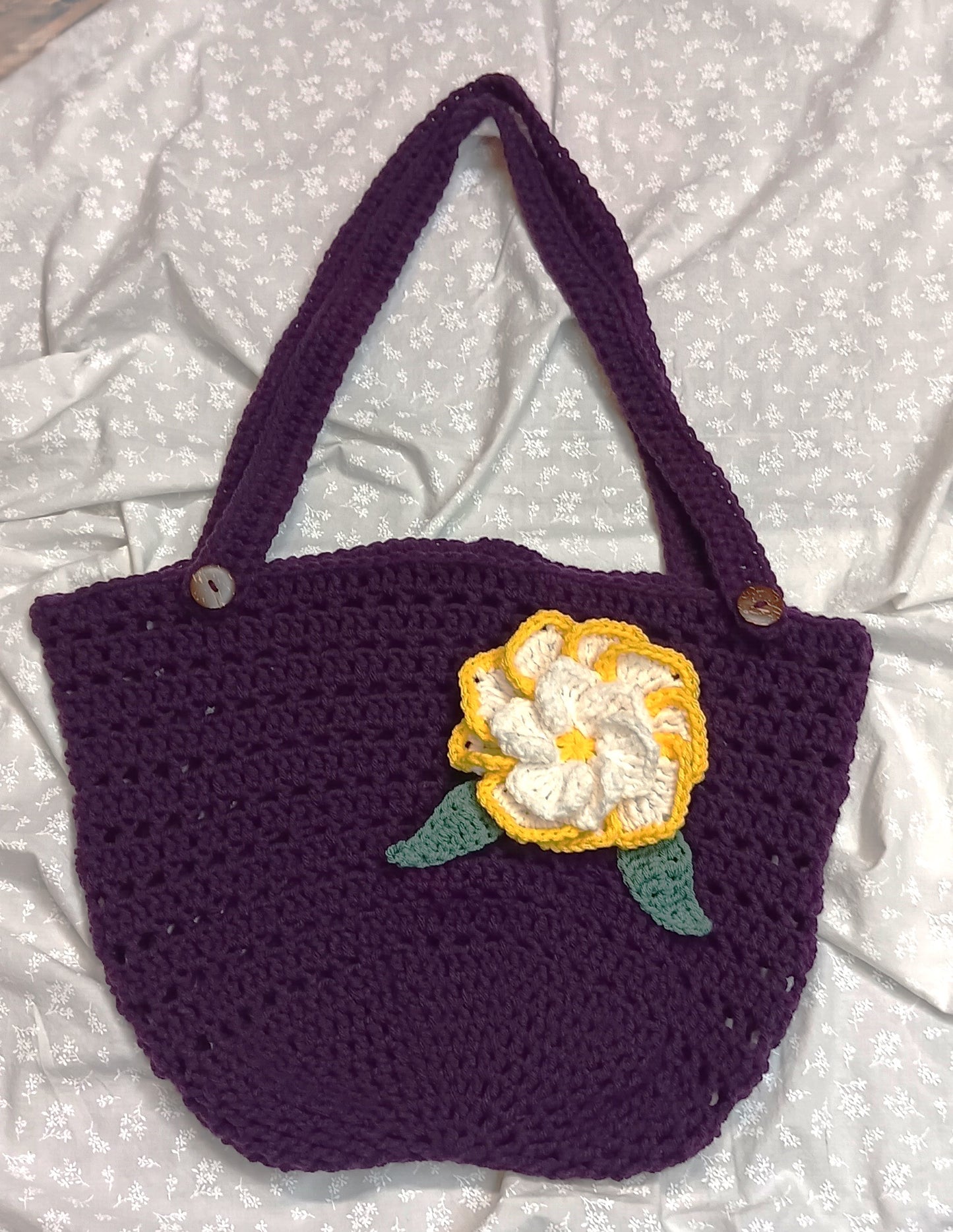 Purple Crochet Market Bag