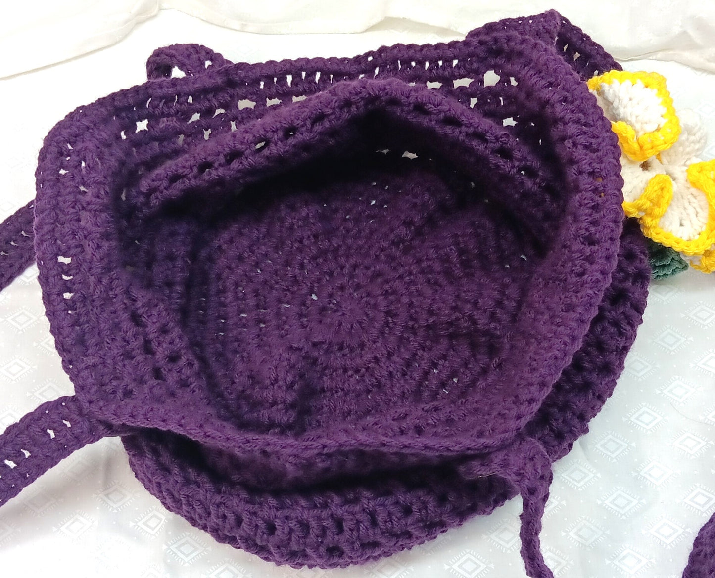 Purple Crochet Market Bag