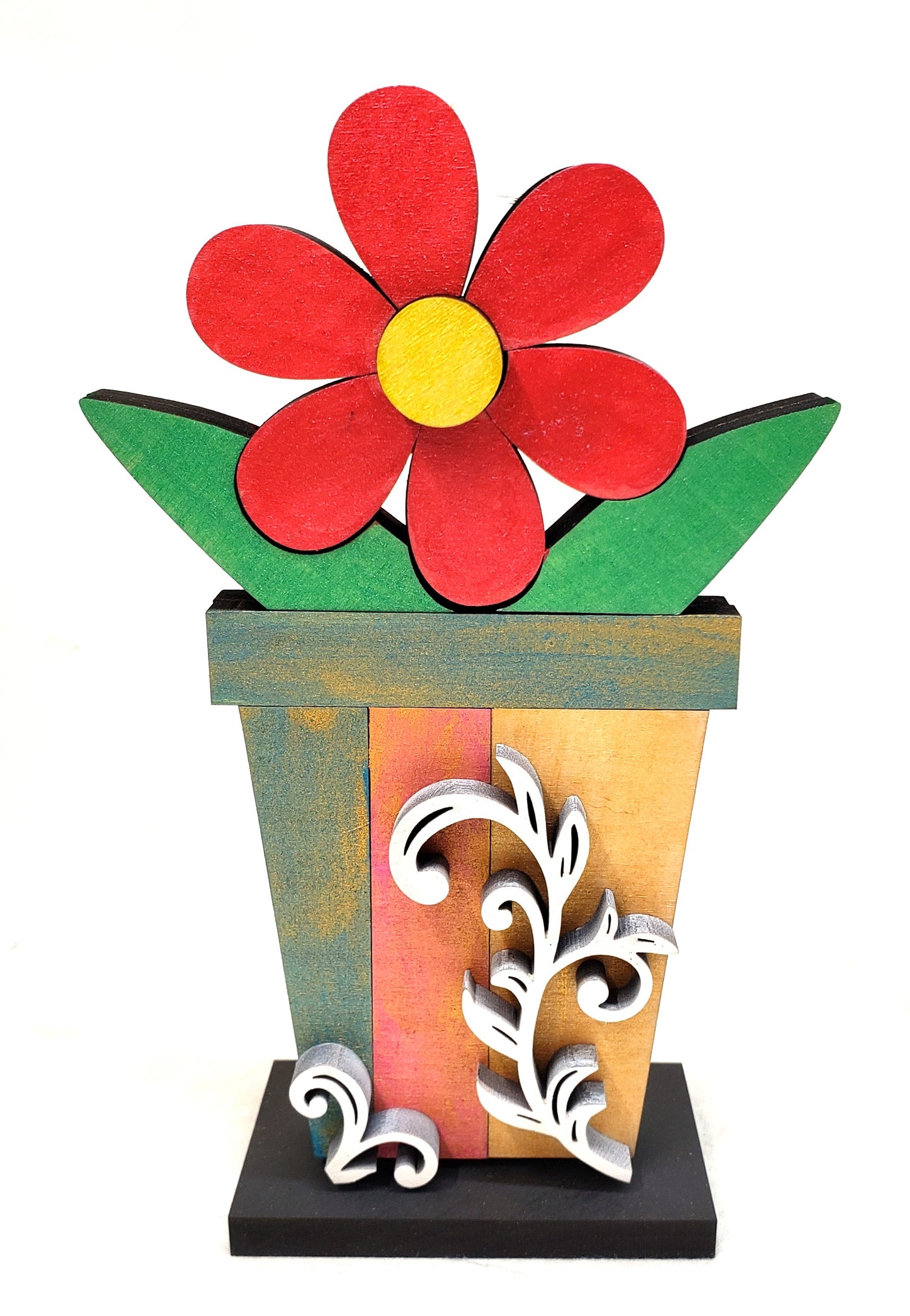 Spring Wood Display - Watering Can, Daisy, Tulip