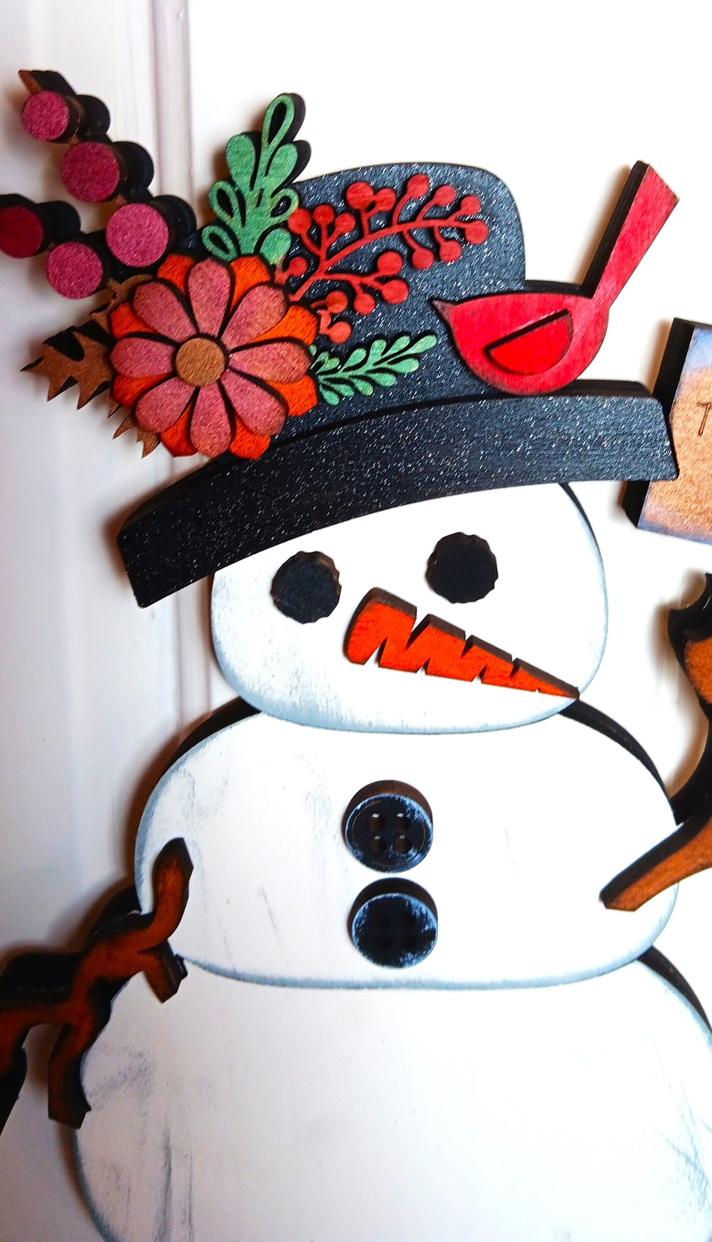 Snowman Door Hanger or Shelf Sitter