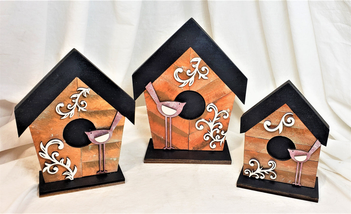 Birdhouse Trio - Shelf Sitters