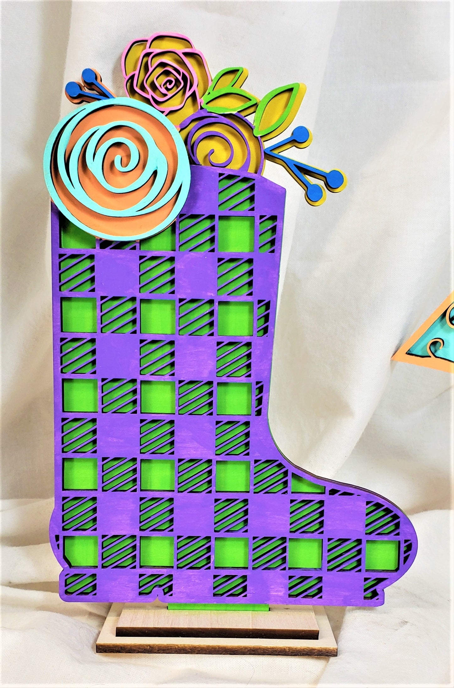 Spring Wood Display - Boot, Watering Can, Pail, and Sign