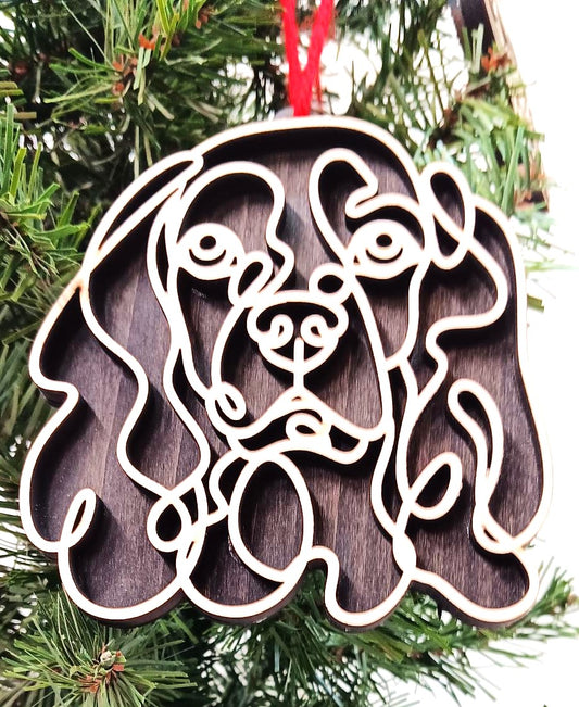 Cocker Spaniel Line Art Ornament