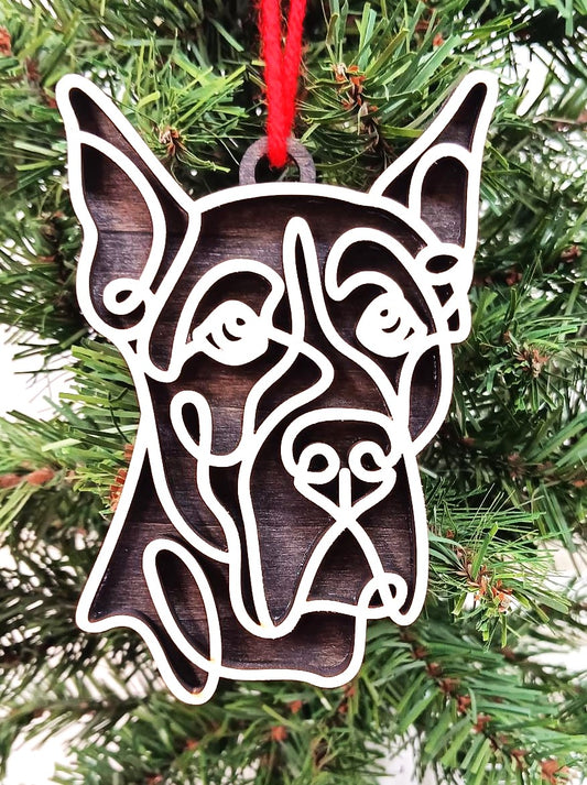 Great Dane Line Art Ornament