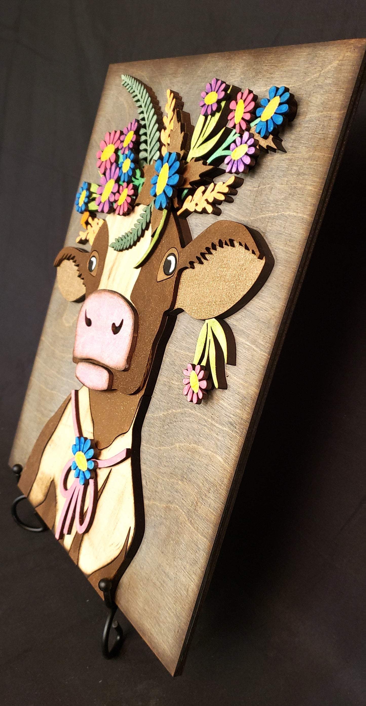 Jersey Cow with Flowers Wall Art