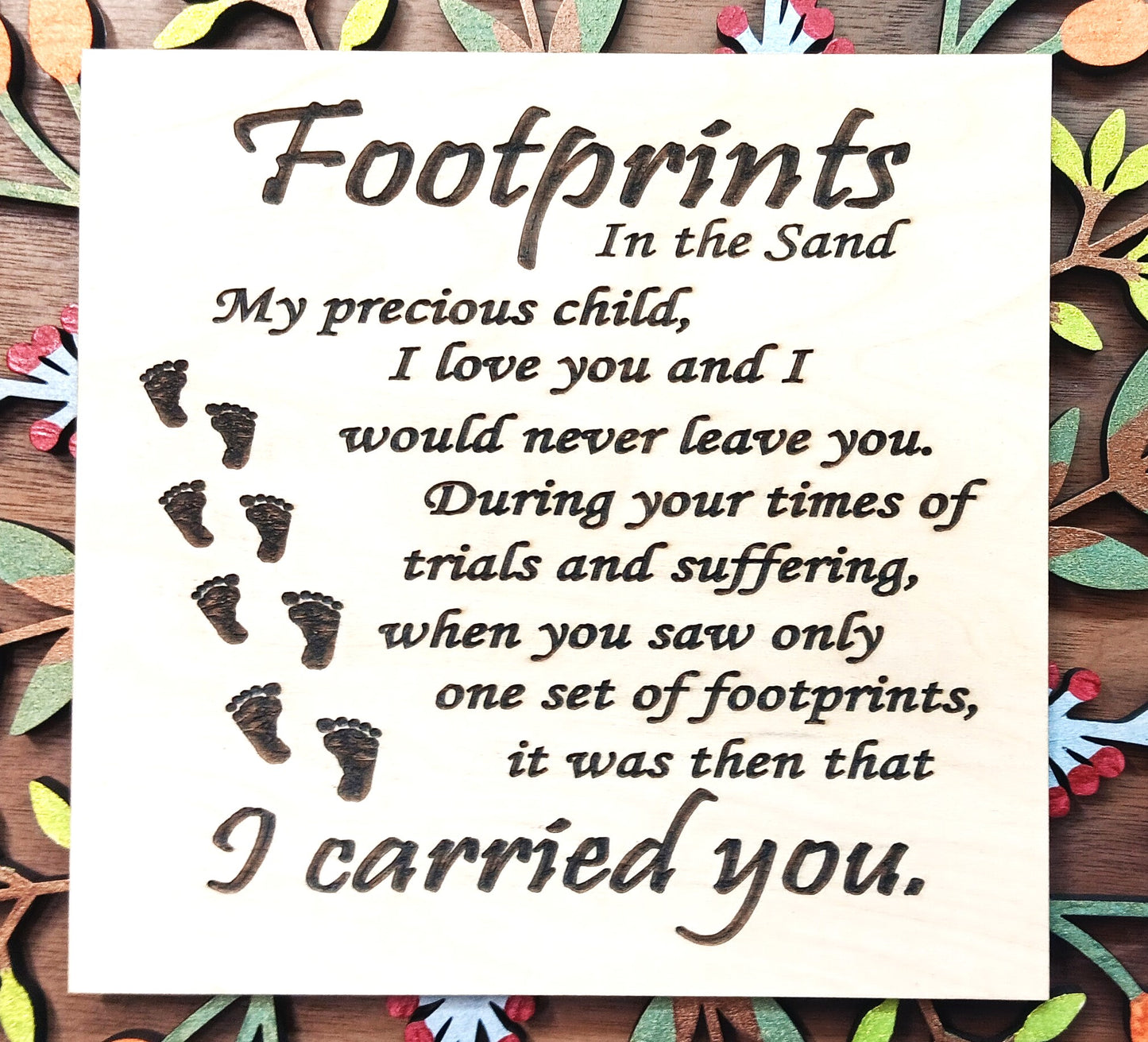 Footprints in the Sand Floral Wall Art