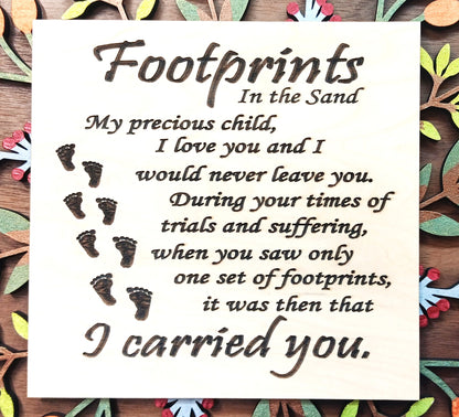 Footprints in the Sand Floral Wall Art