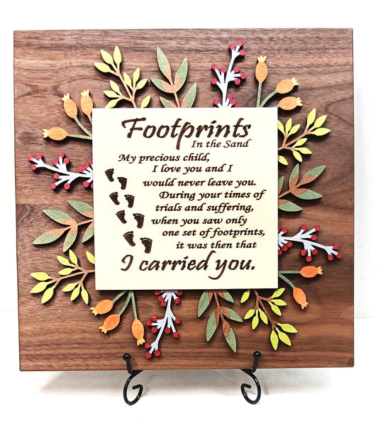 Footprints in the Sand Floral Wall Art