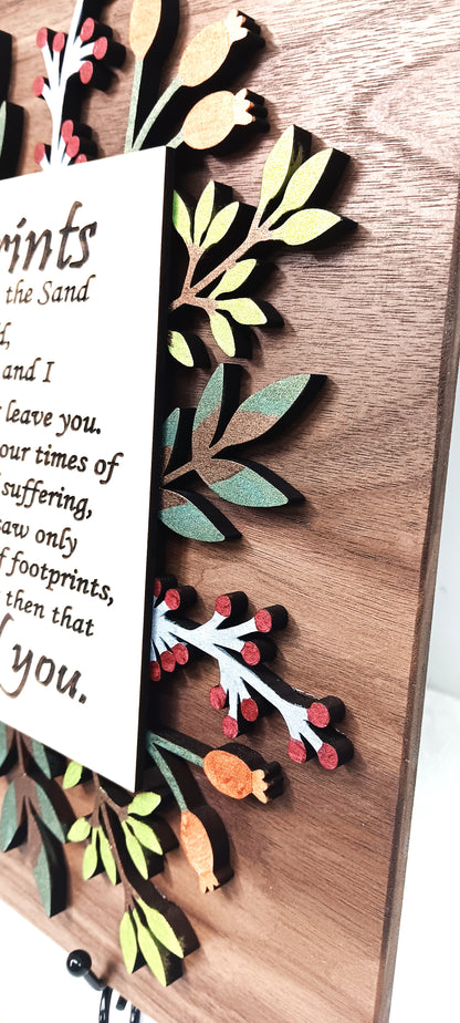 Footprints in the Sand Floral Wall Art