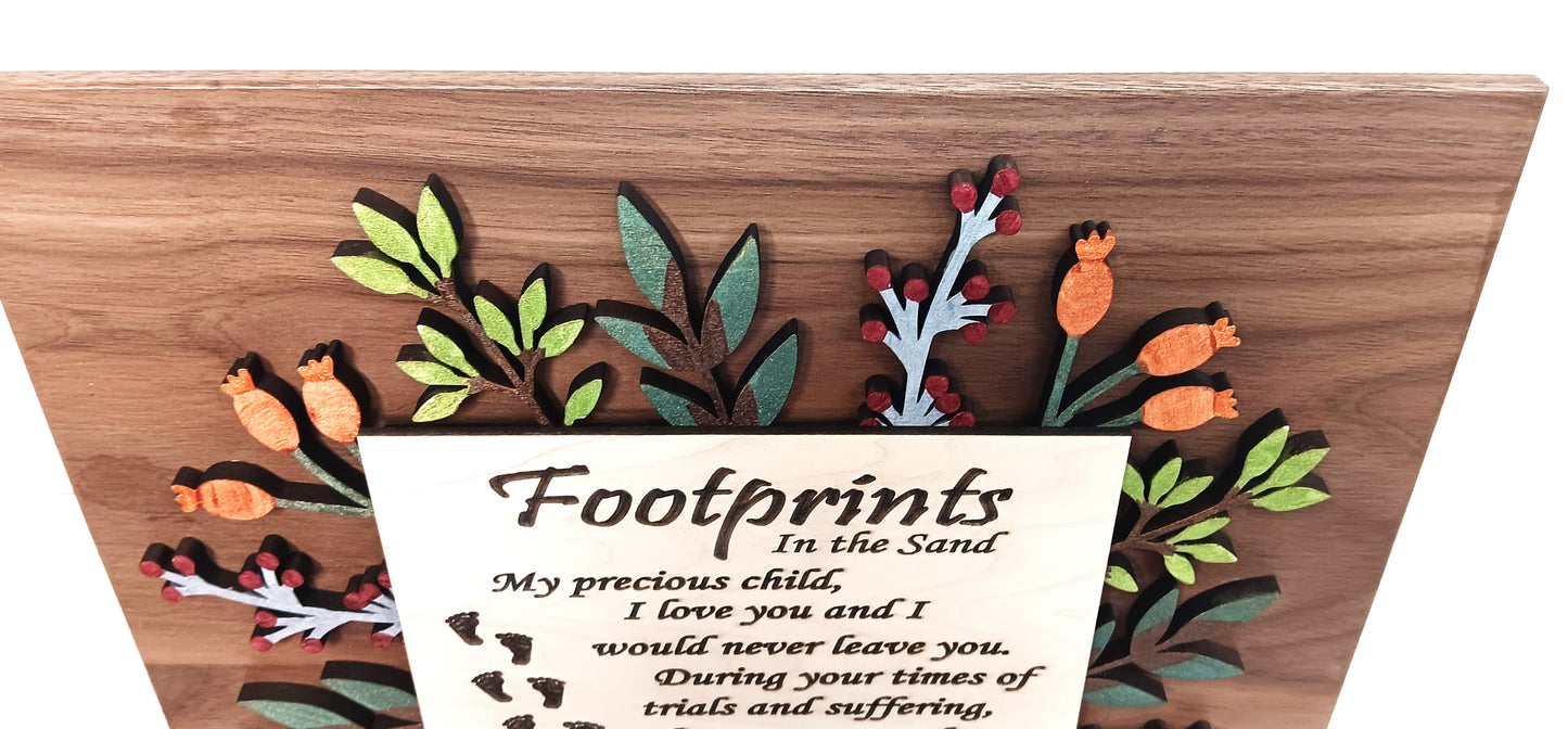 Footprints in the Sand Floral Wall Art