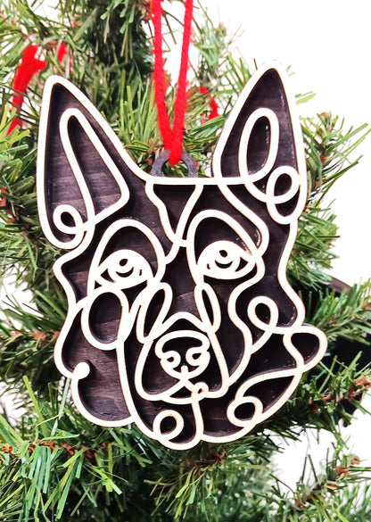 German Shepherd Line Art Ornament