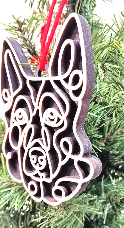 German Shepherd Line Art Ornament