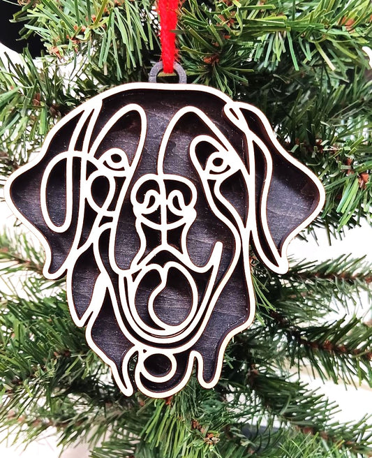 Golden Retriever Line Art Ornament