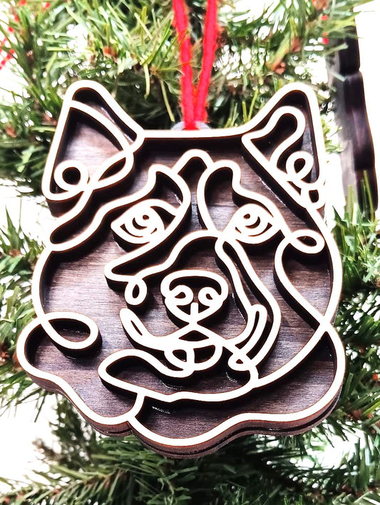 Husky Line Art Ornament
