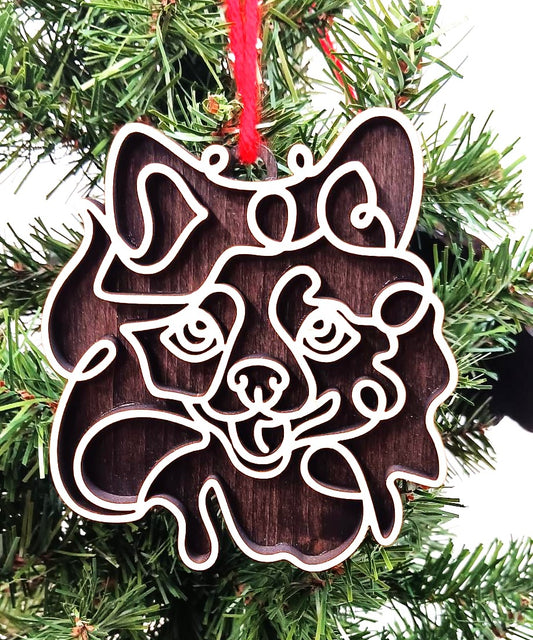 Pomeranian Line Art Ornament