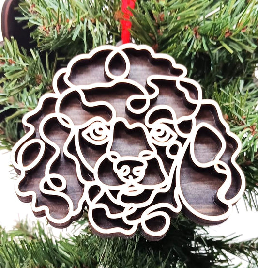 Poodle Line Art Ornament