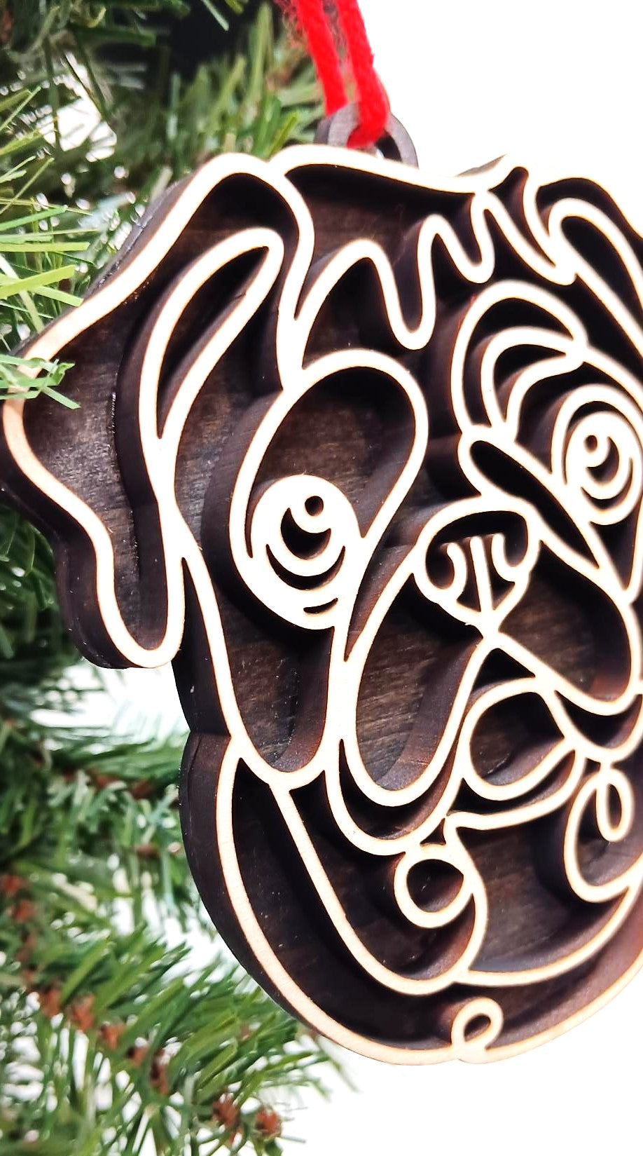 Pug Line Art Ornament