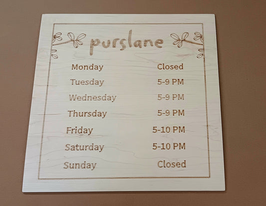 Purslane Engraved Sign
