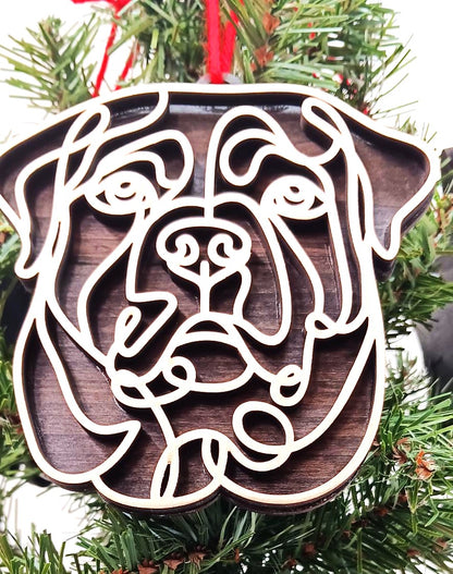 Rottweiler Line Art Ornament