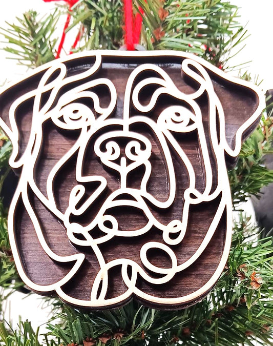 Rottweiler Line Art Ornament