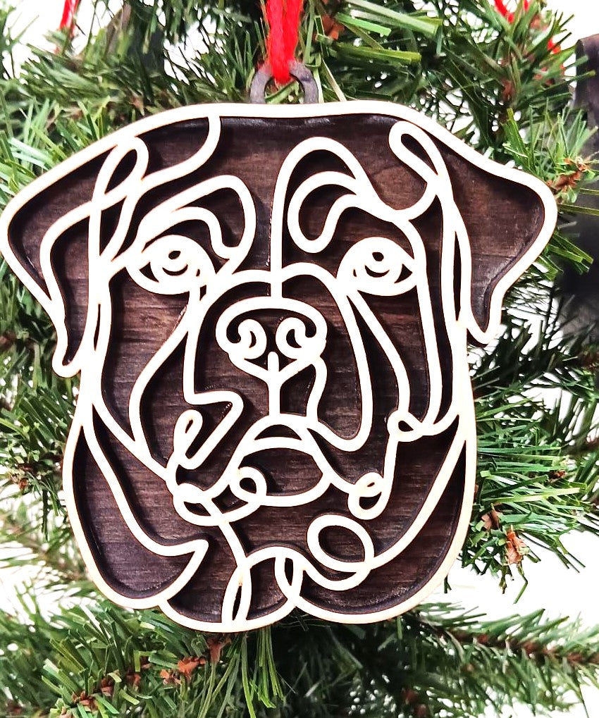 Rottweiler Line Art Ornament