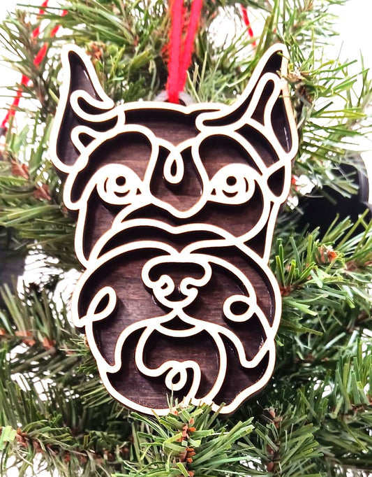 Schnauzer Line Art Ornament