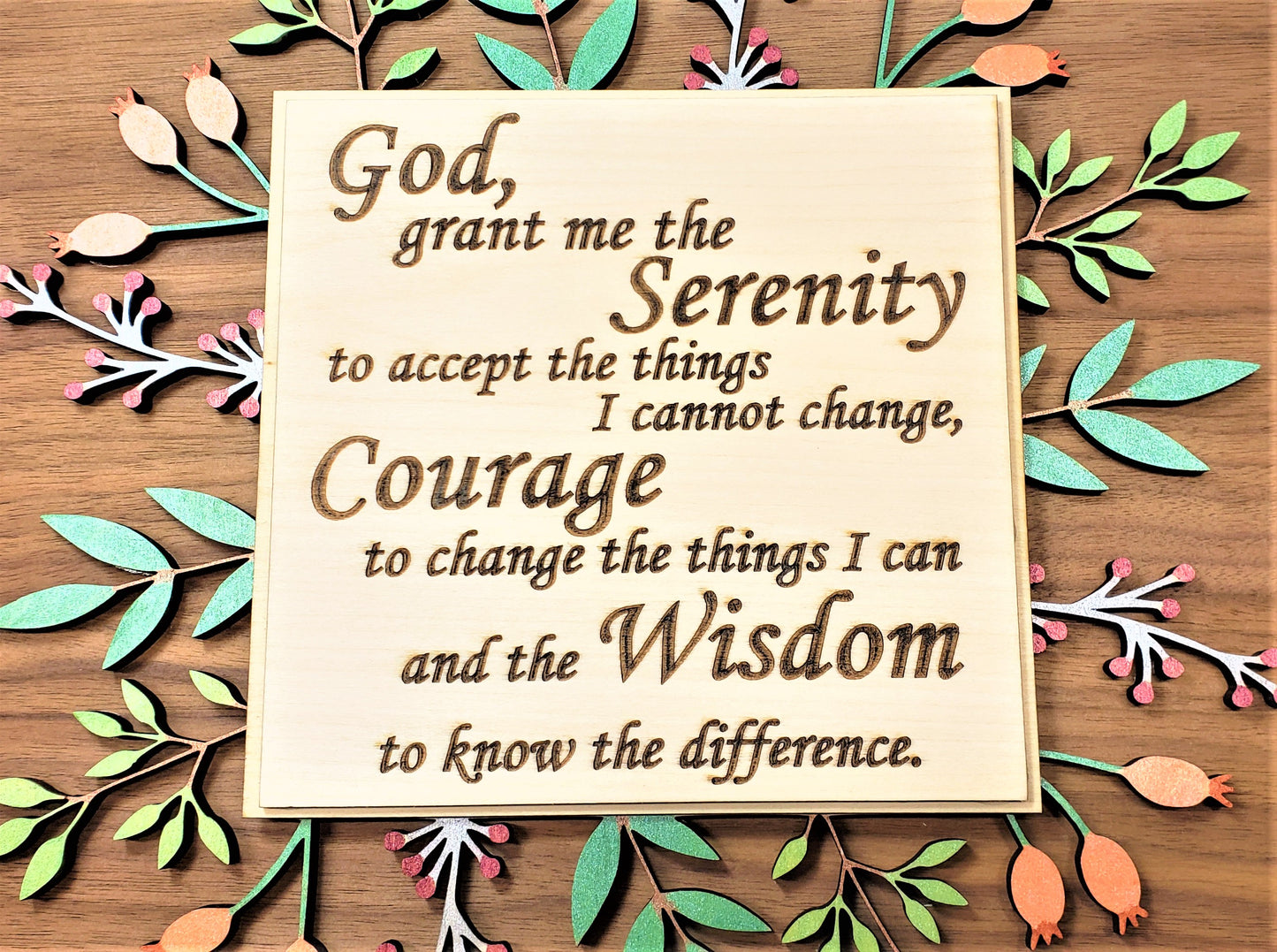 Serenity Prayer Floral Wall Art