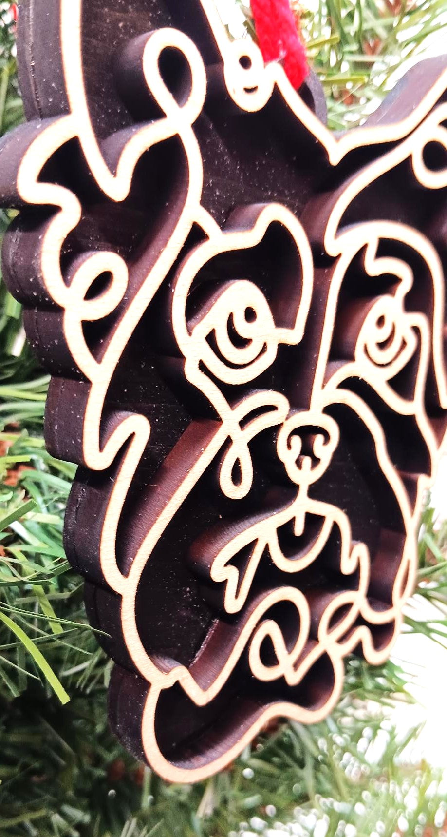 Yorkie Line Art Ornament