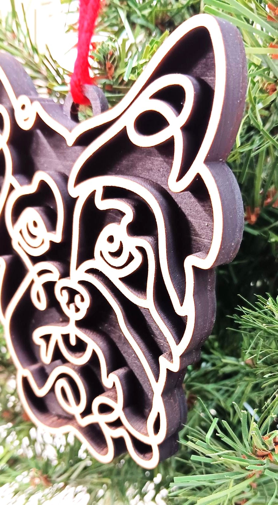 Yorkie Line Art Ornament