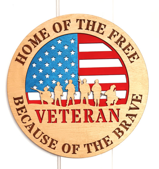 Home of the Free Veterans Plaque