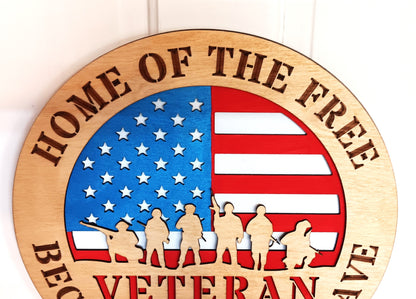 Home of the Free Veterans Plaque