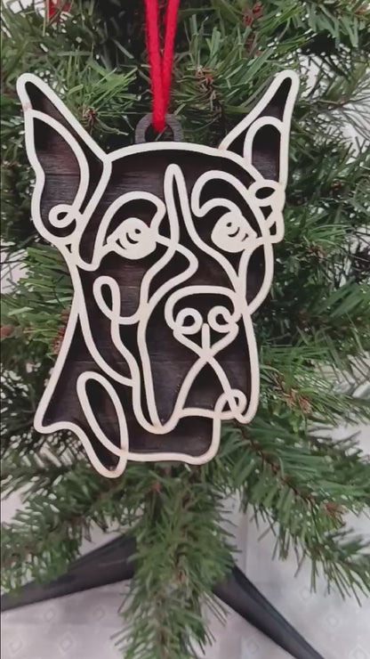 Great Dane Line Art Ornament