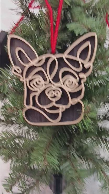 Chihuahua Line Art Ornament