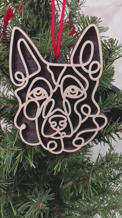 German Shepherd Line Art Ornament