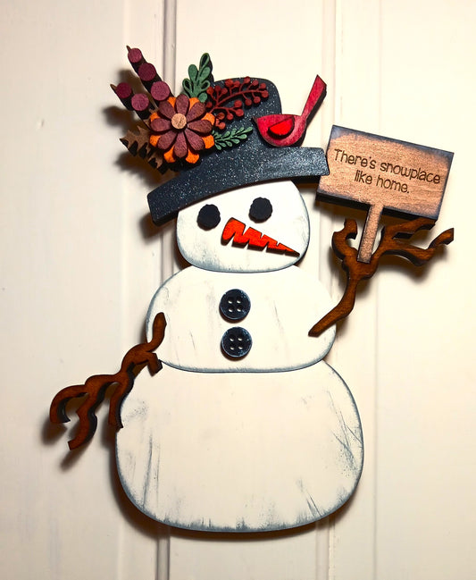 Snowman Door Hanger or Shelf Sitter