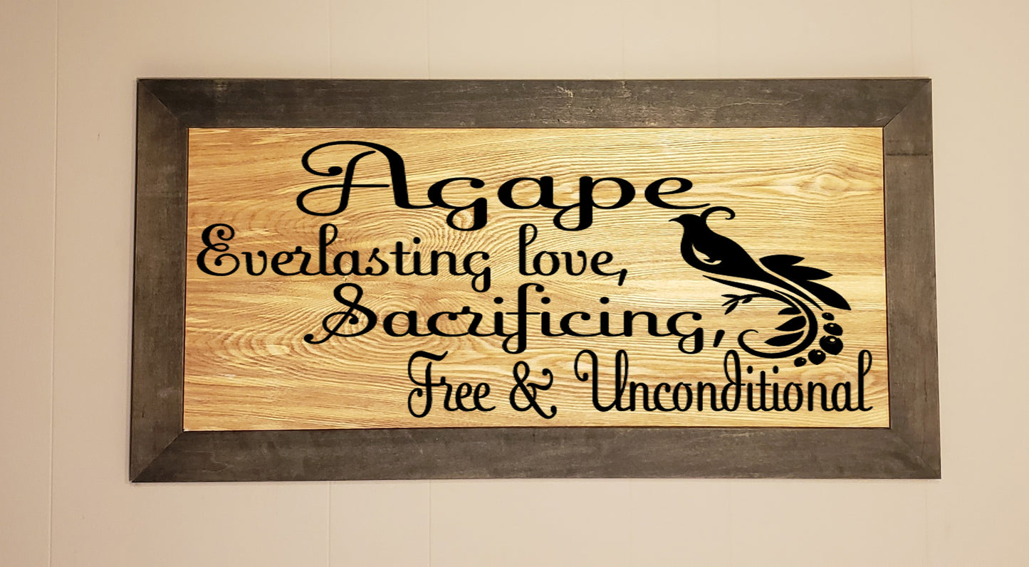 Agape Love Inspirational Sign